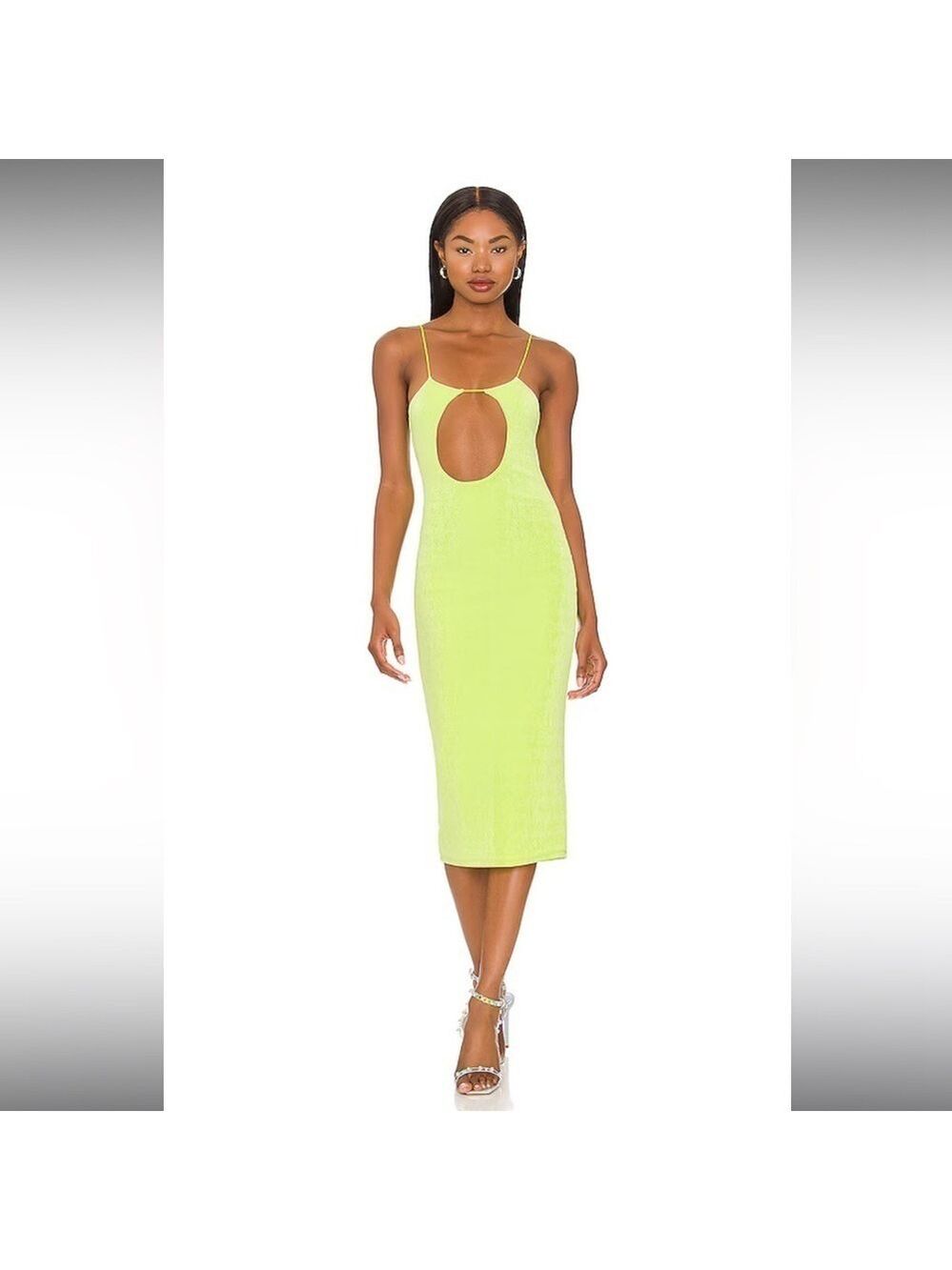 h:ours Reagan Midi Dress in Acid Lime Size XL